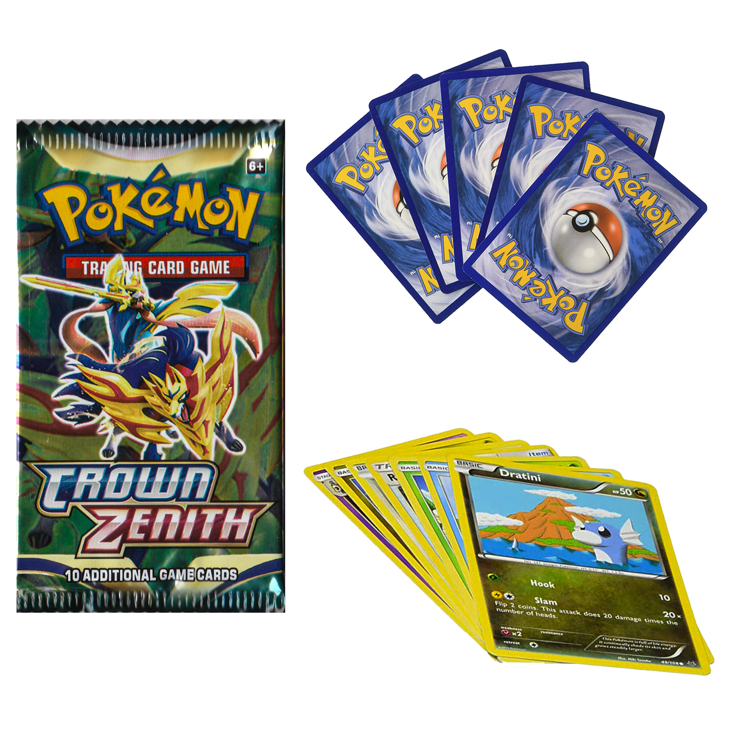 9pcs Pokemon Cards Pack (Sword & Shield:Crown Zenith) (A Grade) (1 Pack). 