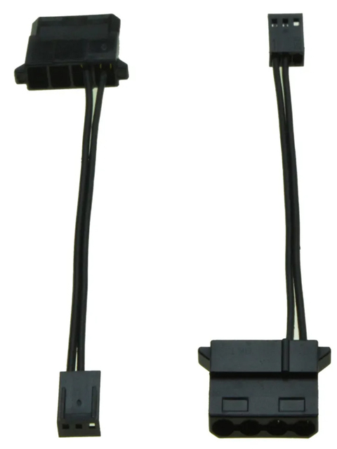 Ide Female Port To 3 Pin Fan Power Female Cable Molex D Plug Power To 3 Pin Connector Computer Pc Cooling Convertor Cable. 