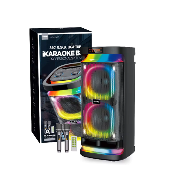 Brodu BTS1989 Bluetooth Karaoke 22″ Speaker With 2 Wireless Mic Daraz.lk