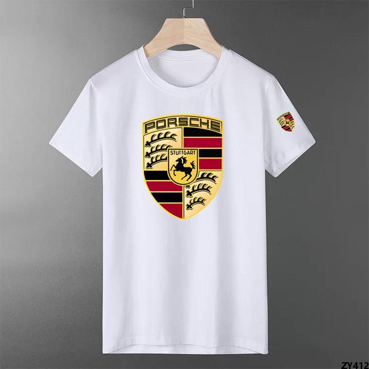 Car Cotton World Men's and Women's Clothes Porsche LOGO Clothes Famous Car Short Sleeve Ferrari T T-shirt Logo. 