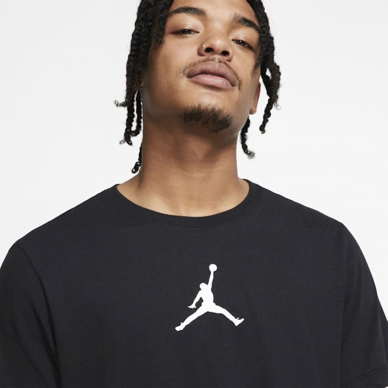 Jordan Crew Neck White T shirt for men - Black. 