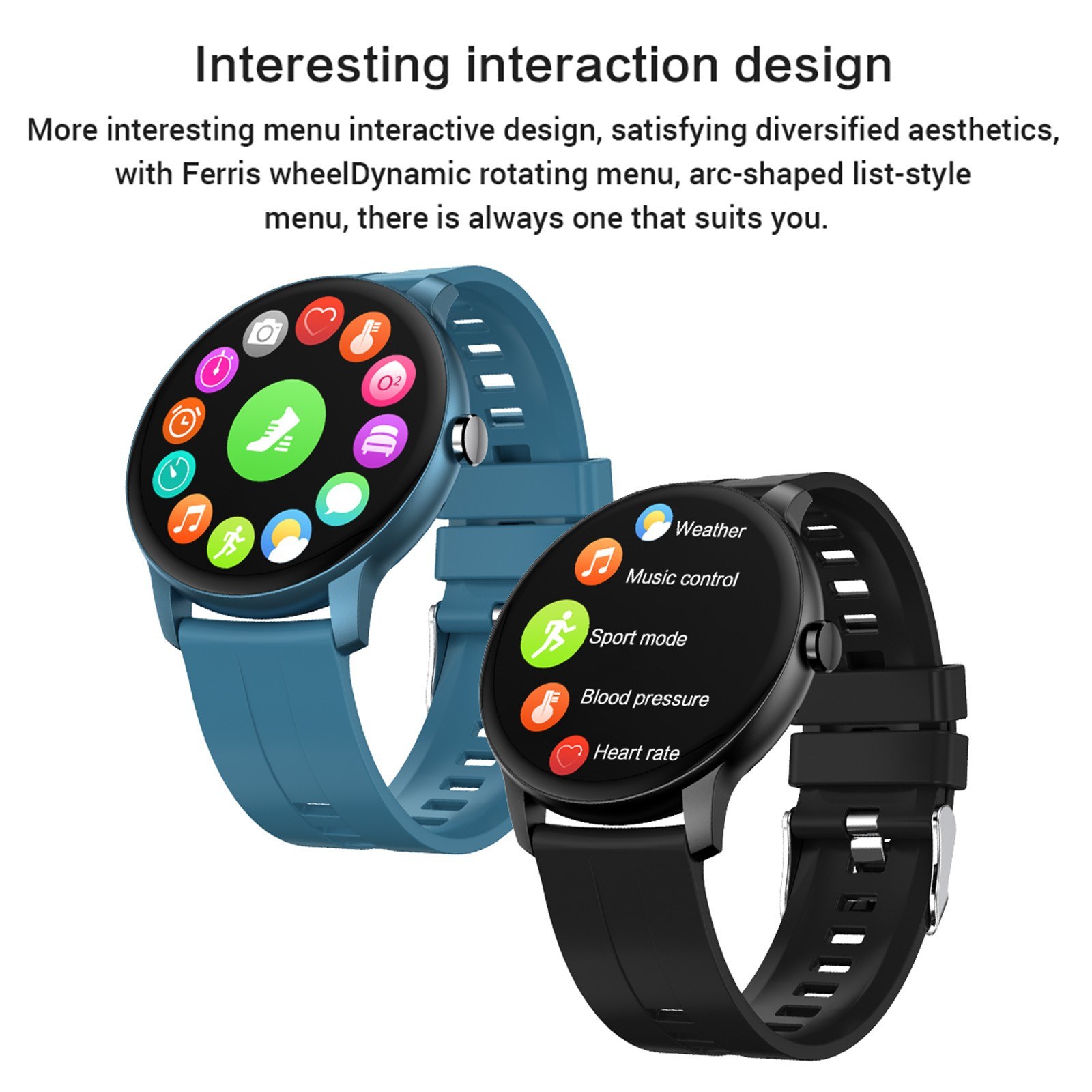 Z2 mart ports Watch 1.3'' Full-touch LCD creen 10mm Ultra-thin Body BT Dial-up Call Health Monitoring Multiple ports Mode Custom Dial Compatible with Android iOS. 