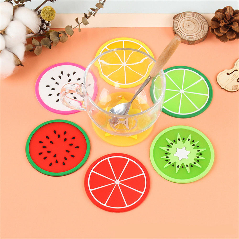 Skid Insulation Cup Pad Colorful Silicone Drink Mat Silicone Drink Coasters Jelly Color Cup Mat Colorful Hot Drink Holder