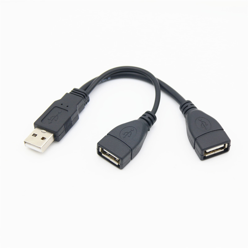 USB 2.0 Splitter Y Cable 1 Male to 2 Female Extension Cord Power Adapter Converter for PC Data Transmission Cable