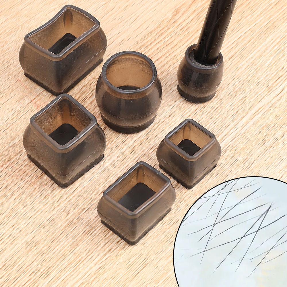 1/4Pcs Chair Leg Caps Rubber Feet Protector Stool Table Furniture Leg Cover Non Slip Felt Bottom Pads Round Square Floor Protectors