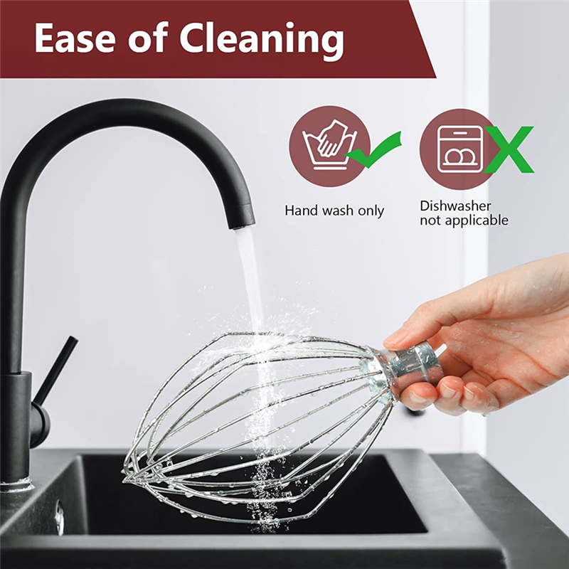 Wire Whip for Kitchenaid Stand Mixer 5QT Lift and 6QT, Whisk Attachment, Stainless Steel Egg Cream Stirrer Accessories. 