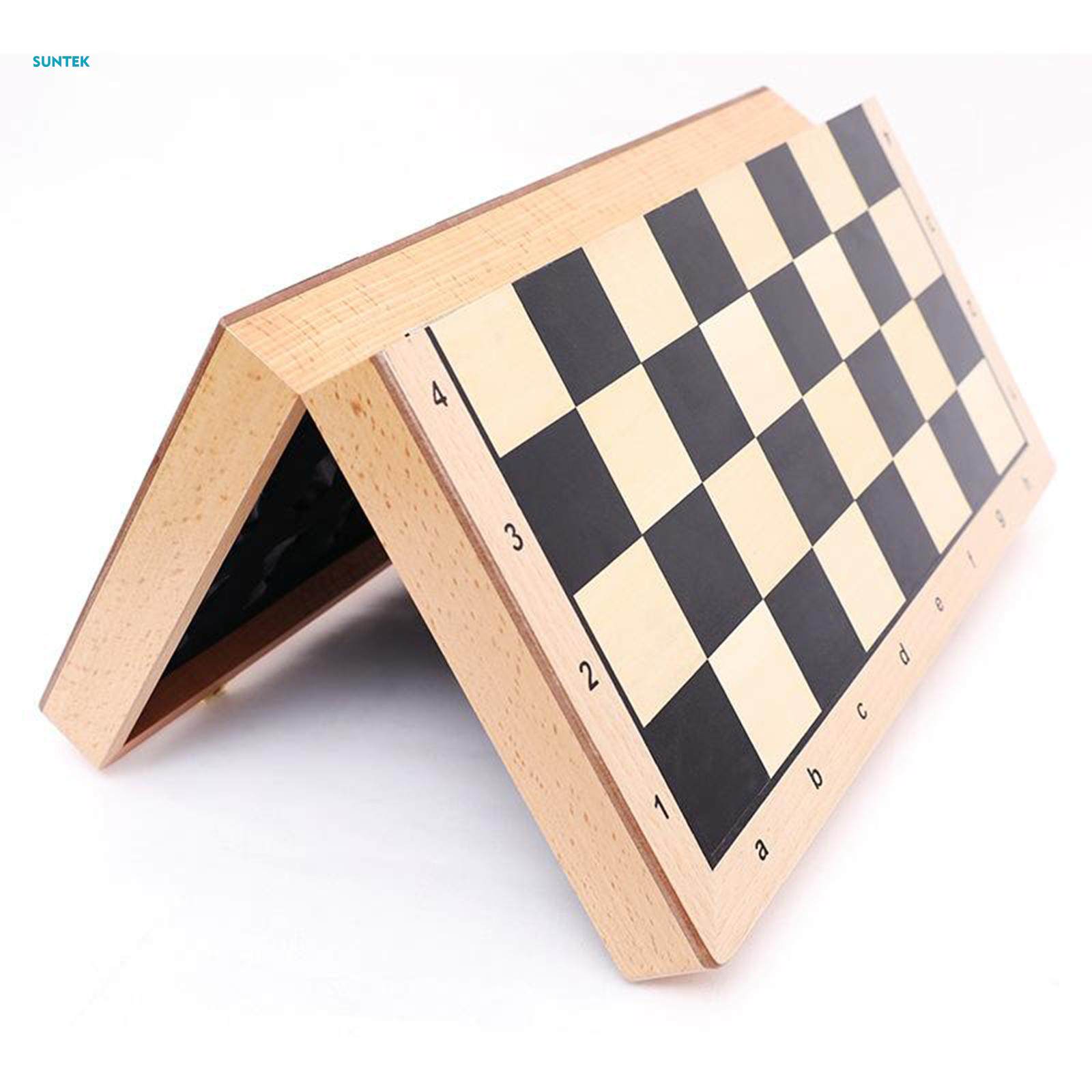 Wood Board Game Set Classic Collection Chess Set Foldable Storage Case. 