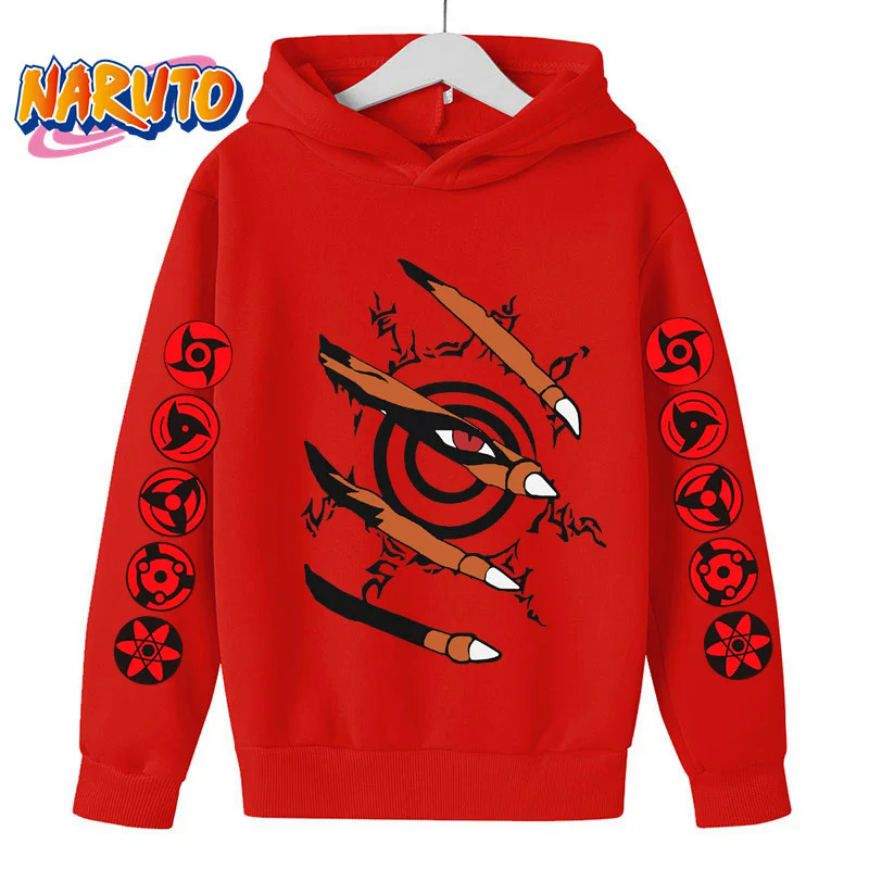 2023 New Naruto Hoodie for Kids Clothes Boys Hoodies Autumn Kids Clothes Kakashi Japanese Anime Boys Sasuke Costume. 