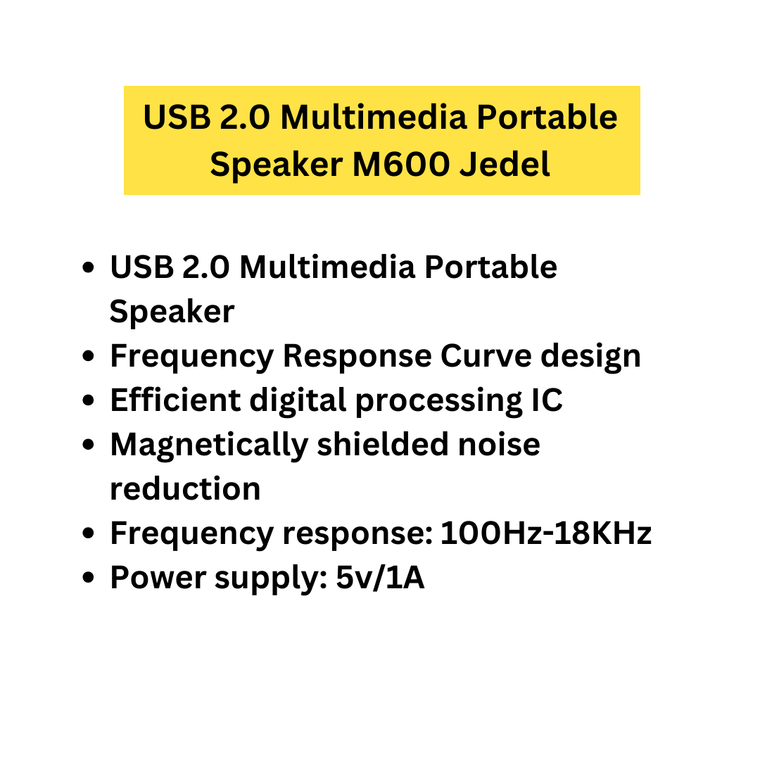 USB 2.0 Multimedia Portable Speaker M600 Jedel. 