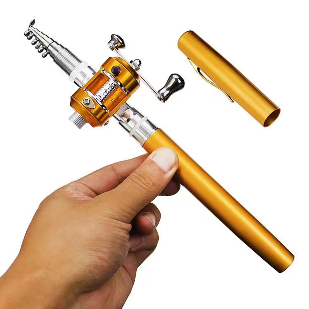 FG 1.4/1.6M Mini Pen Fishing Rod Retractable Pocket Ice Fishing Pole Ultra-Light Portable Long Casting Raft Fishing Rod. 