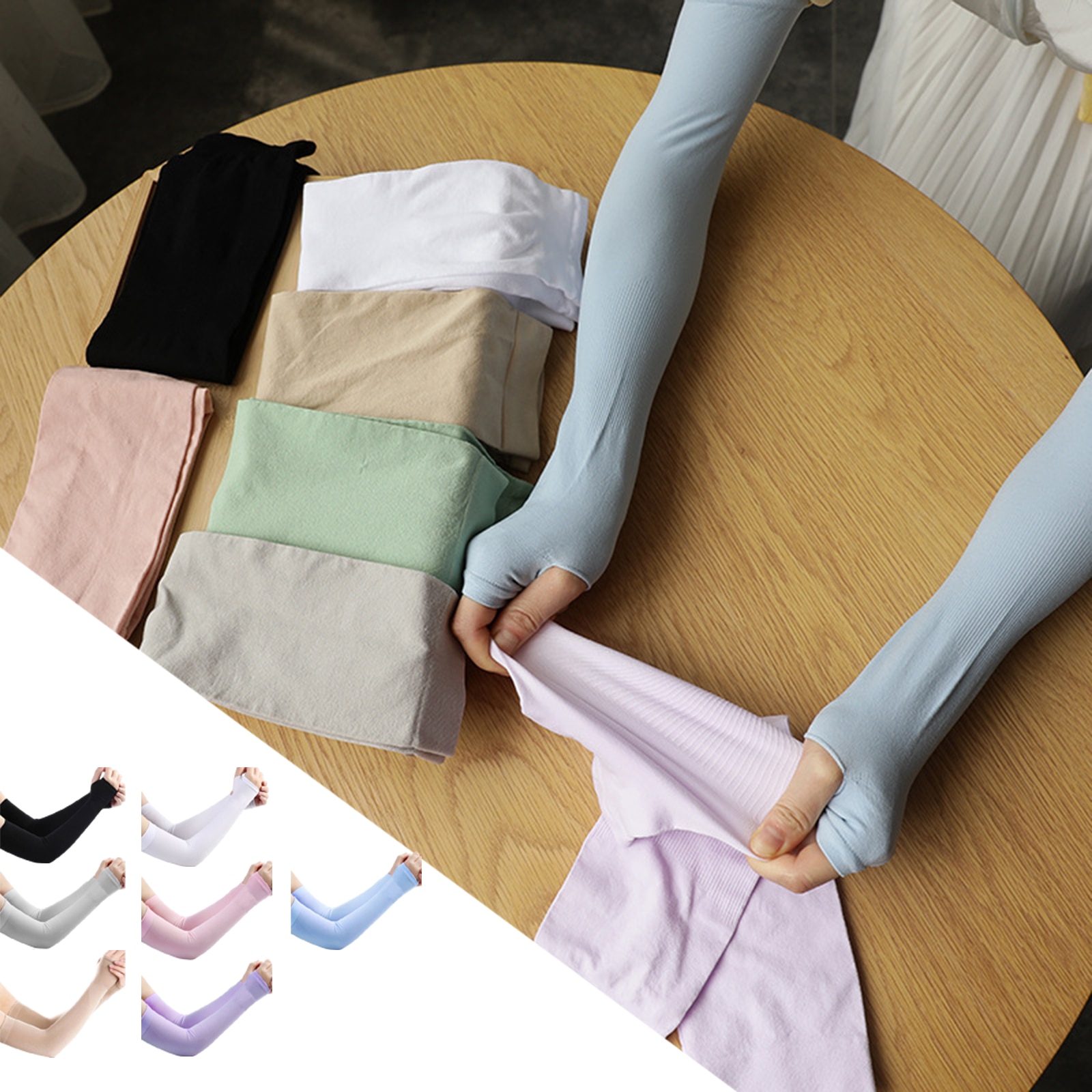 【Hannah Martin Official Store】1Pair Sun Arm Sleeves Cooling Sports