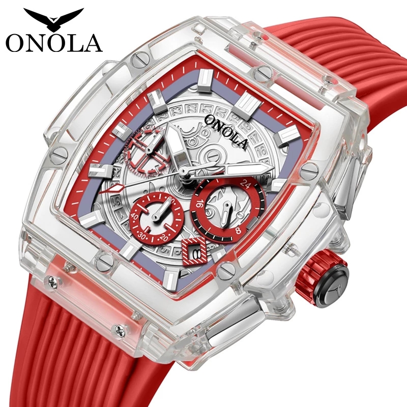 ONOLA Brand Fashion Business Leisure Sports Quartz Square Luxury Analog Men's Watch