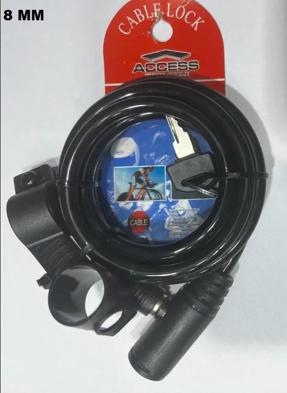 Bicycle MTB Wire Lock 2 Key Access Brand 8MM Thickness.. 