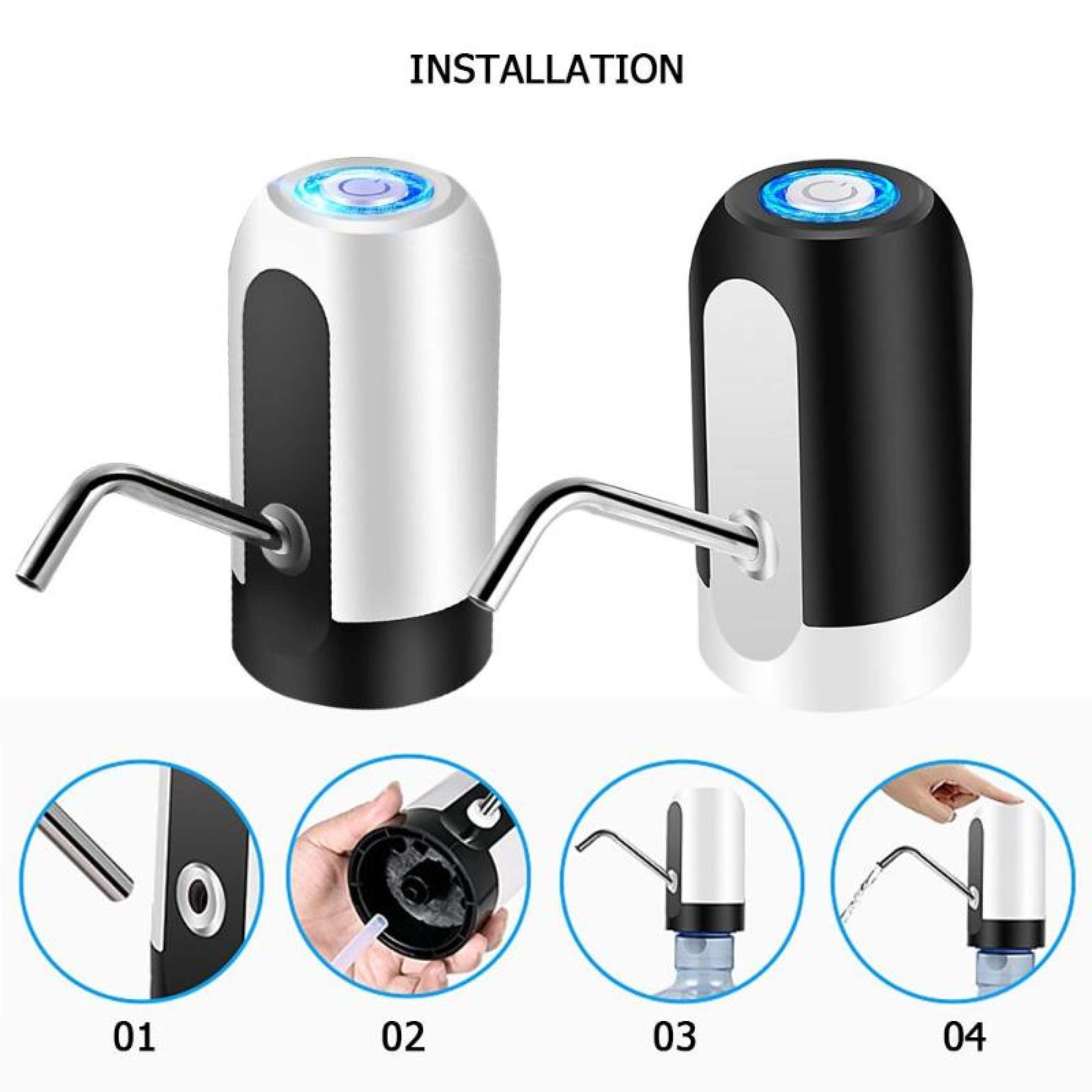 Portable Water Pump Rechargeable Electric Water Dispenser, with USB Cable for 19L and 5L Water Bottle. 