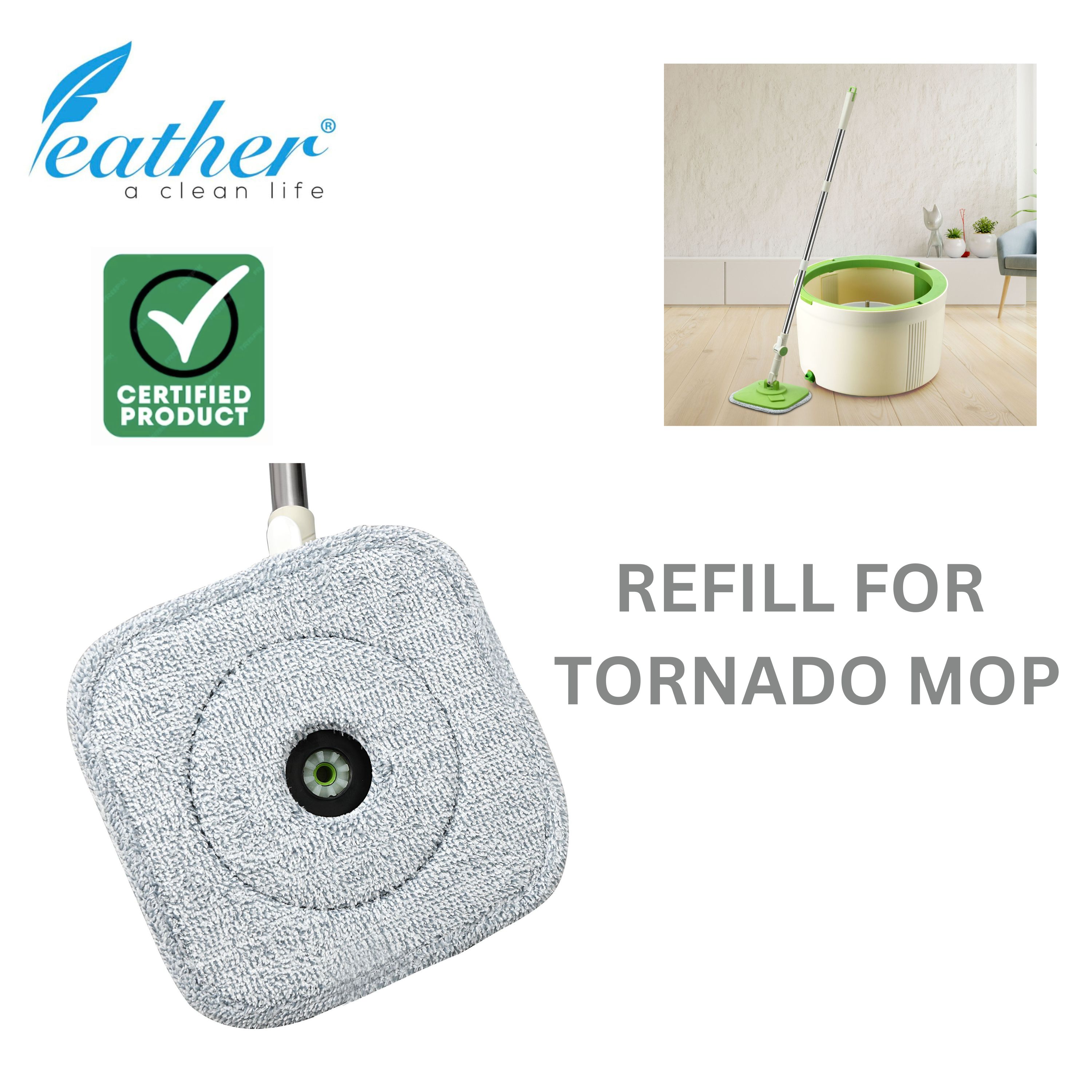 MICROFIBER REFILL PAD FOR TORNADO MOP