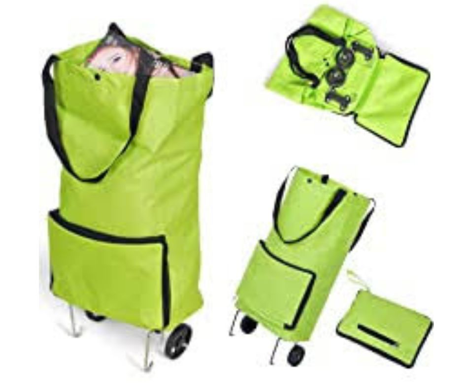 Bag Foldable Shopping Bag with Wheels, TravallingBag, Folding Shopping Pull Cart Trolley Bag with Wheels Foldable Shopping Bags Reusable Grocery Bags Vegetables Bag. 
