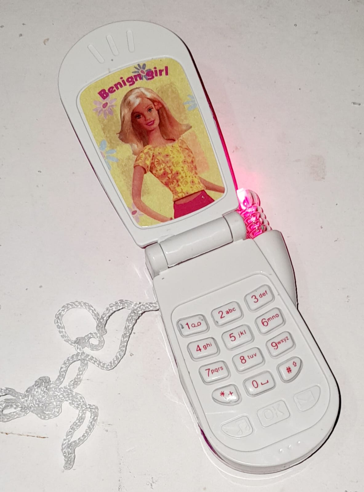 Happy girl mobile phone for kids . 