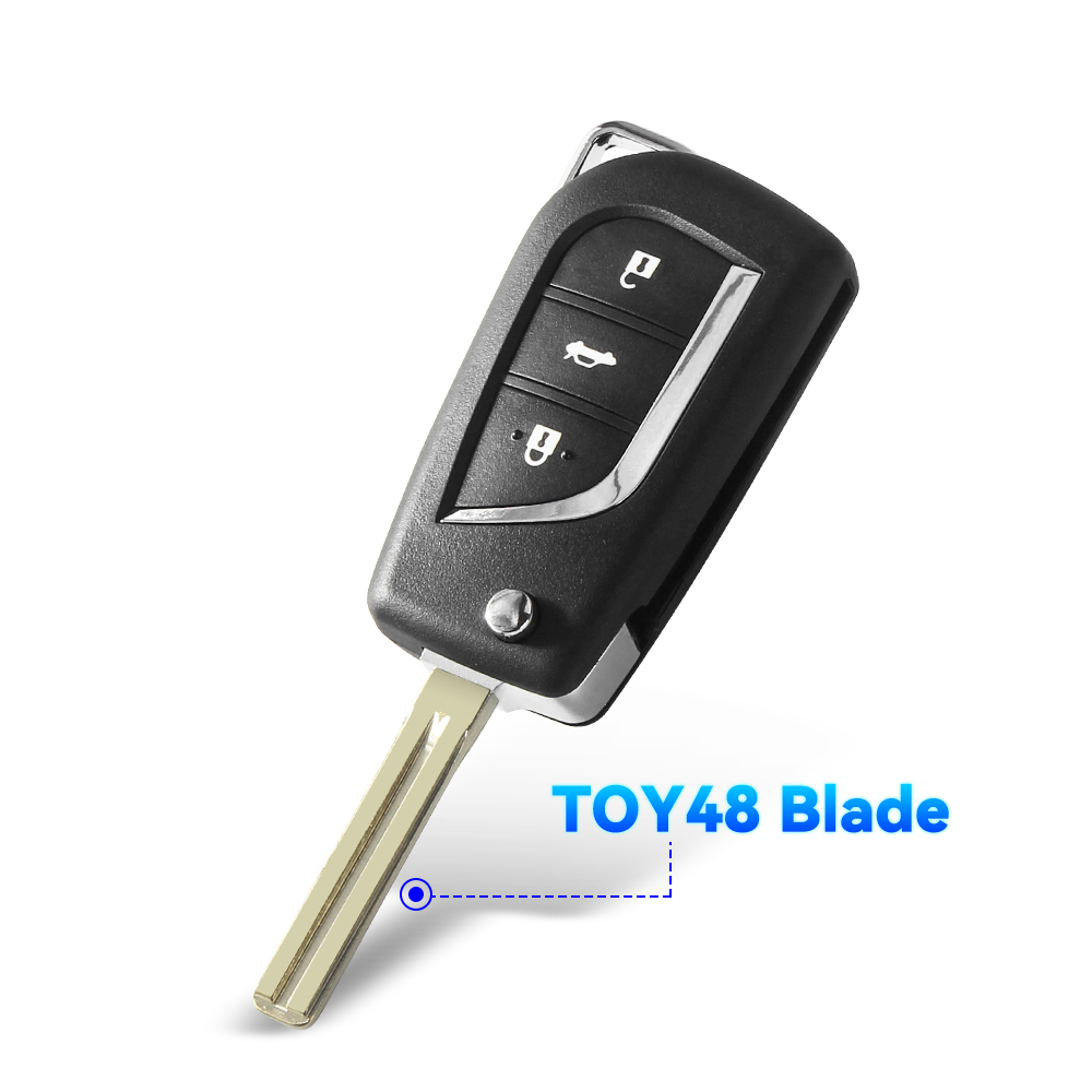 Flip Folding Remote Key Shell for Toyota Levin Camry Reiz Highlander Corolla Key Case Toy48 3 Buttons. 