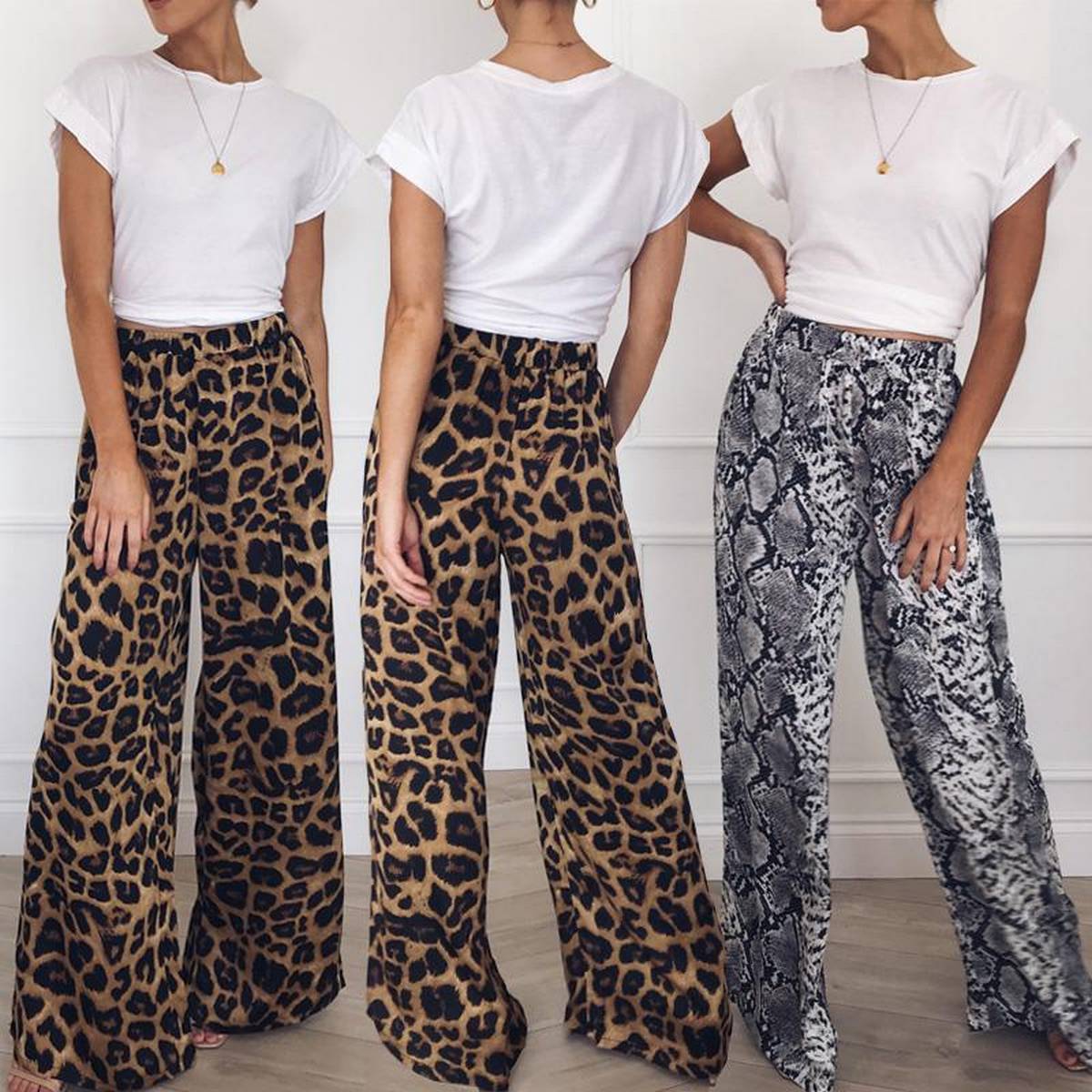 s High Waist Leopard Print Trousers 