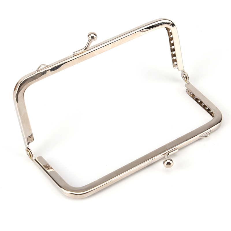 1pc Retro Alloy Metal Flower Purse Bag DIY Craft Frame Kiss Clasp Lock Silver MJK. 