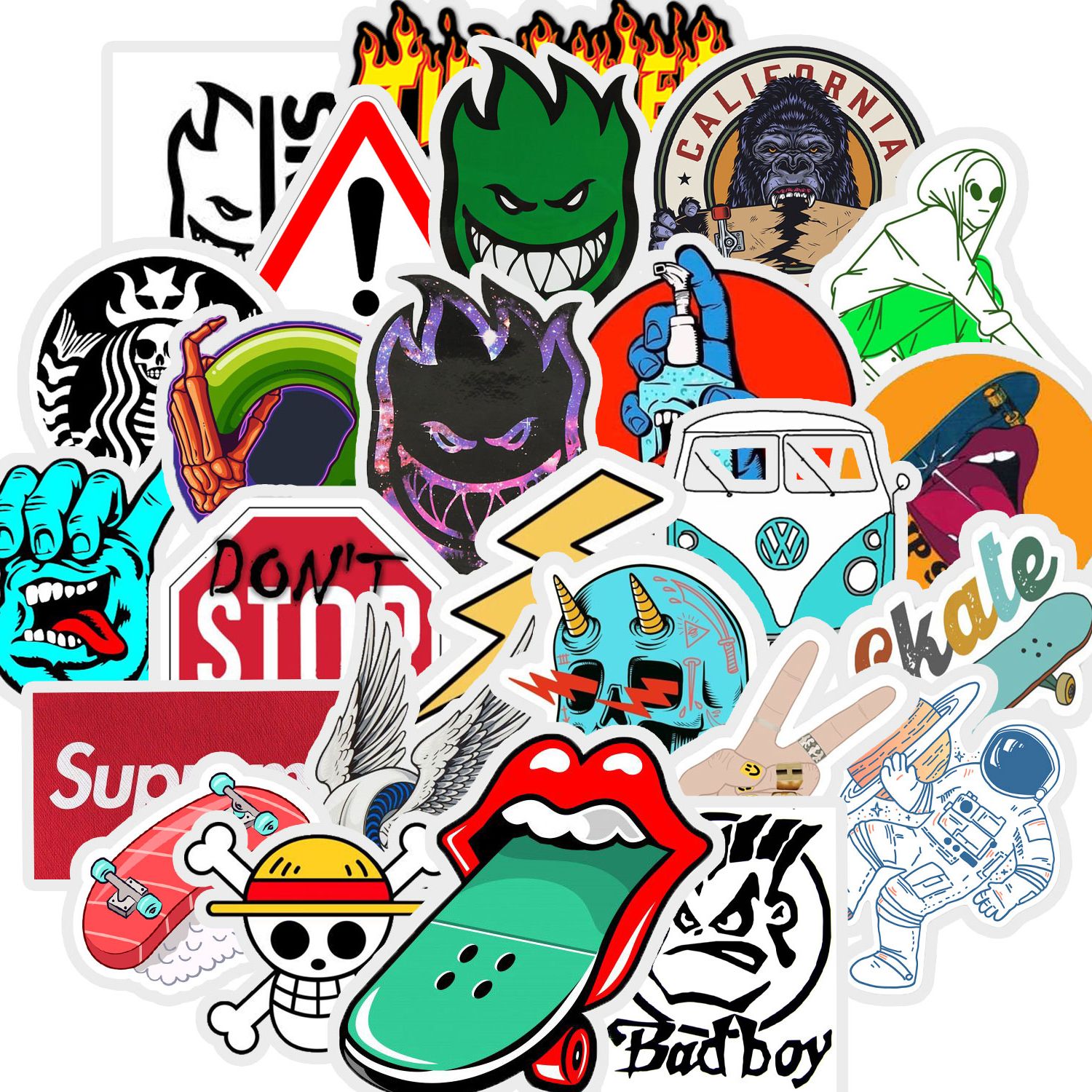 20/40pcs Fashion Brand Stickers Logo Signs Symbols Stickers for Laptop Scrapbook Journal Kids Girls Boys Stickers