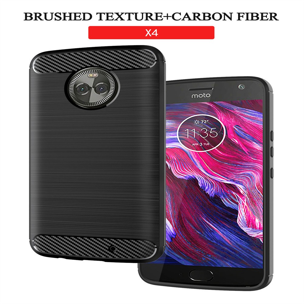 Leweisi Carbon Fiber Bumper Phone Case For Motorola Moto X4 Back Cover Coque Shockproof Protective. 