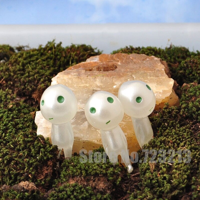 【World Supermarket 2021】Kodama Luminous 5pcs/lot Princess Mononoke Hime Figure Cute Tree Elves Cartoon Movie Resin Toys. 