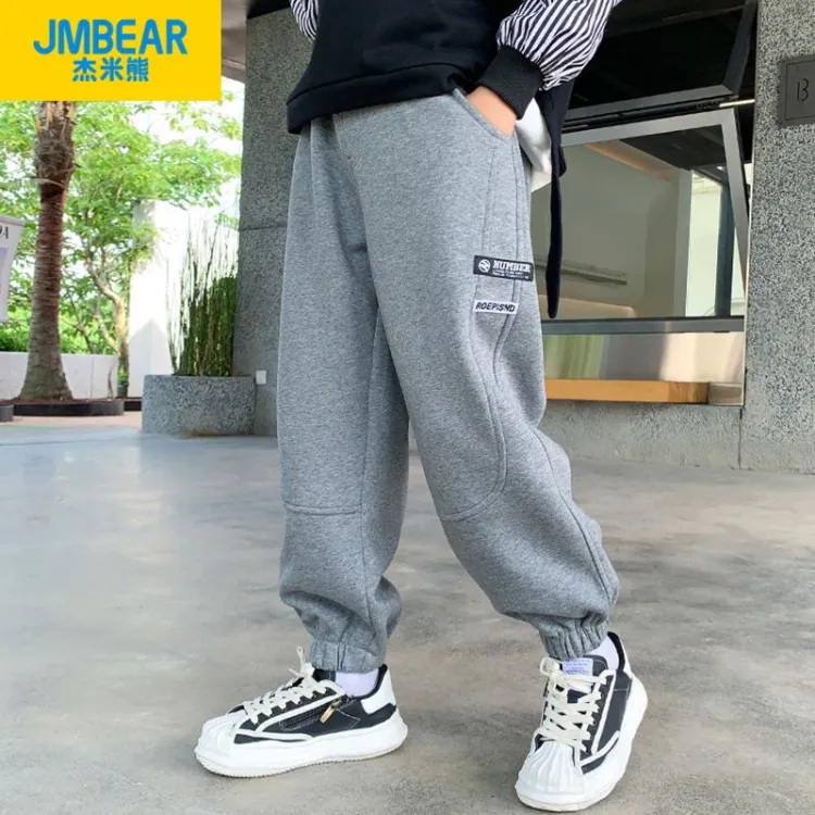 Jmbear Boys' Pants Spring and Autumn Children's Autumn Clothing Casual  Sports Trousers Korean Style Autumn Middle and Big Children Sweatpants  Fashion
