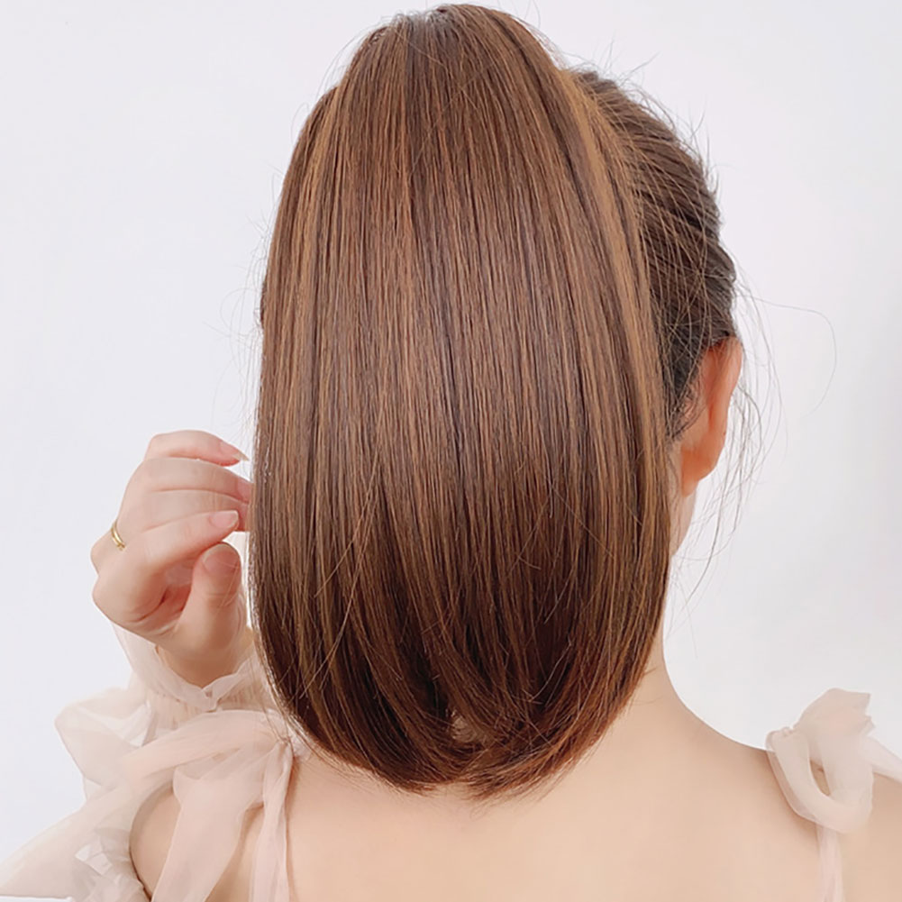JM Wig Ponytail Women's Micro Curled Inner Buckle Short Hair Clip Ponytail Braid Simulation Hair Strap High Ponytail Wig Braid. 