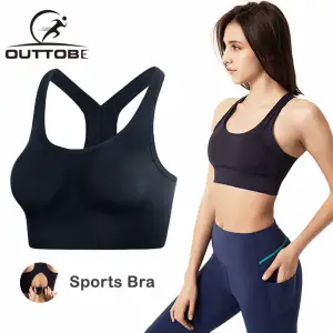 Sports Underwear Women Large Bust Shockproof Anti-sagging Small Chest High  Strength Fitness Yoga Running Outer