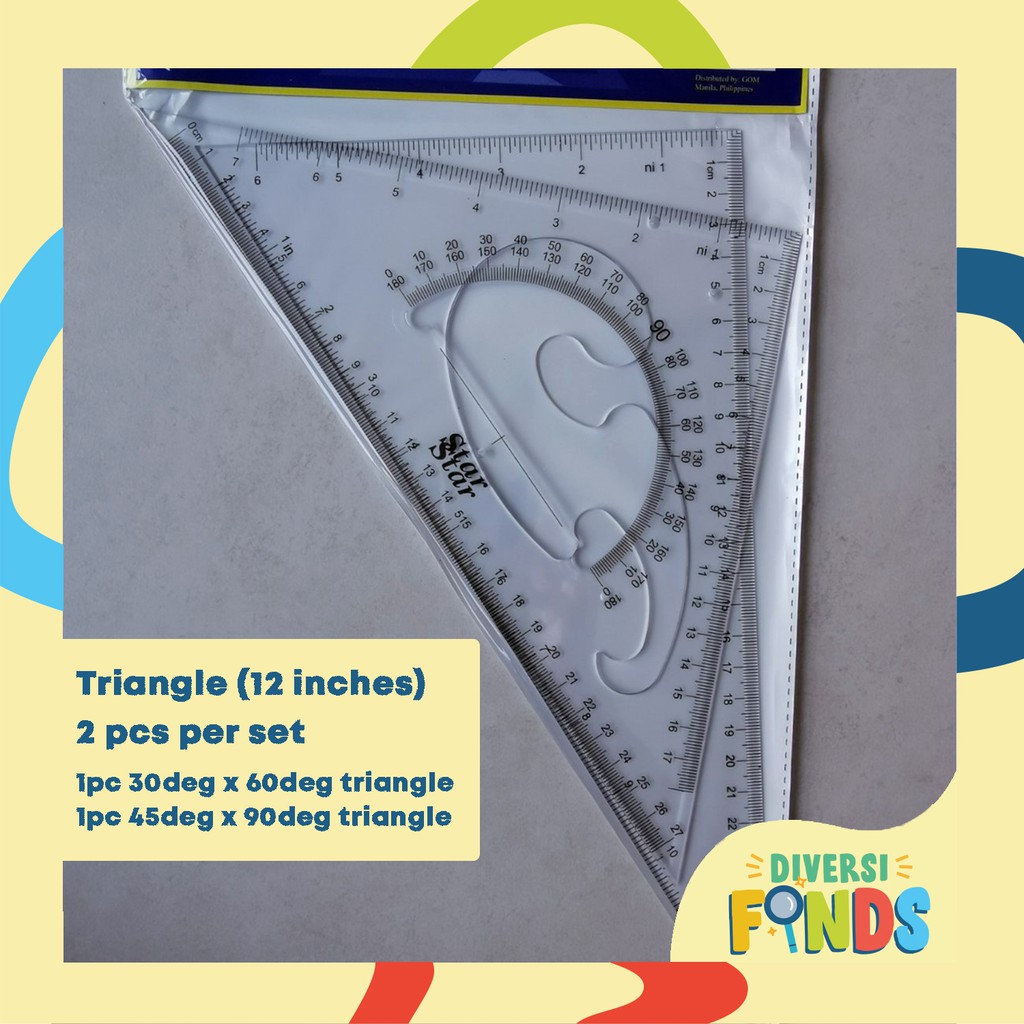 Focus or Star Brand Triangle Ruler Set - 30/60 and 45/90 - 2PCS/set. 