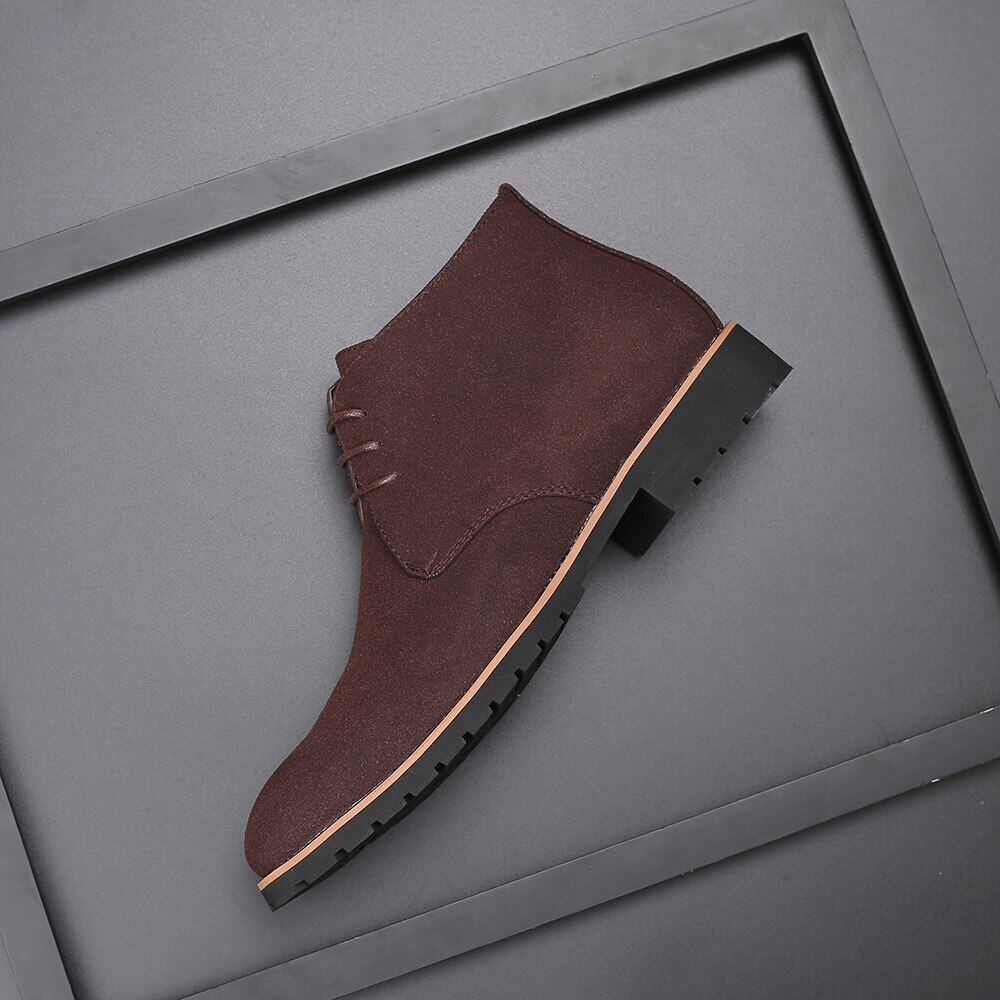 【ZIME】Shoes Man Spring New Fashion Casual Men Ankle Chelsea Boots Male Shoes Cow Suede Leather Slip On Motorcycle Man Bootgy6. 