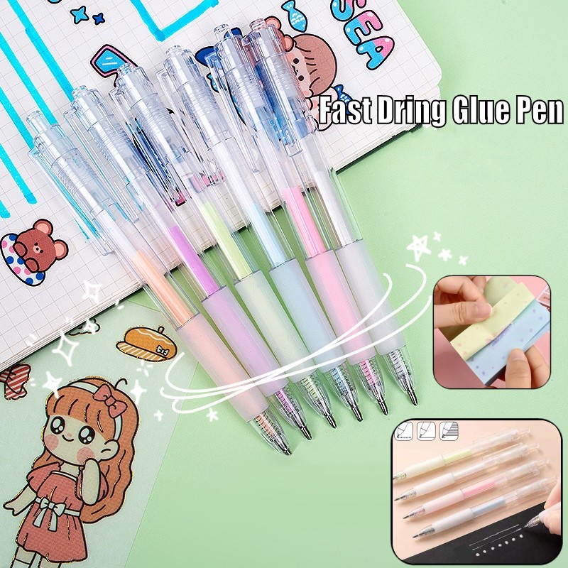 Creative Quick Dry Dot Glue Pen Stick Pen / Dispensing Solid Glue Stick Pen /Quick-drying High Viscosity Creative Students Stationery