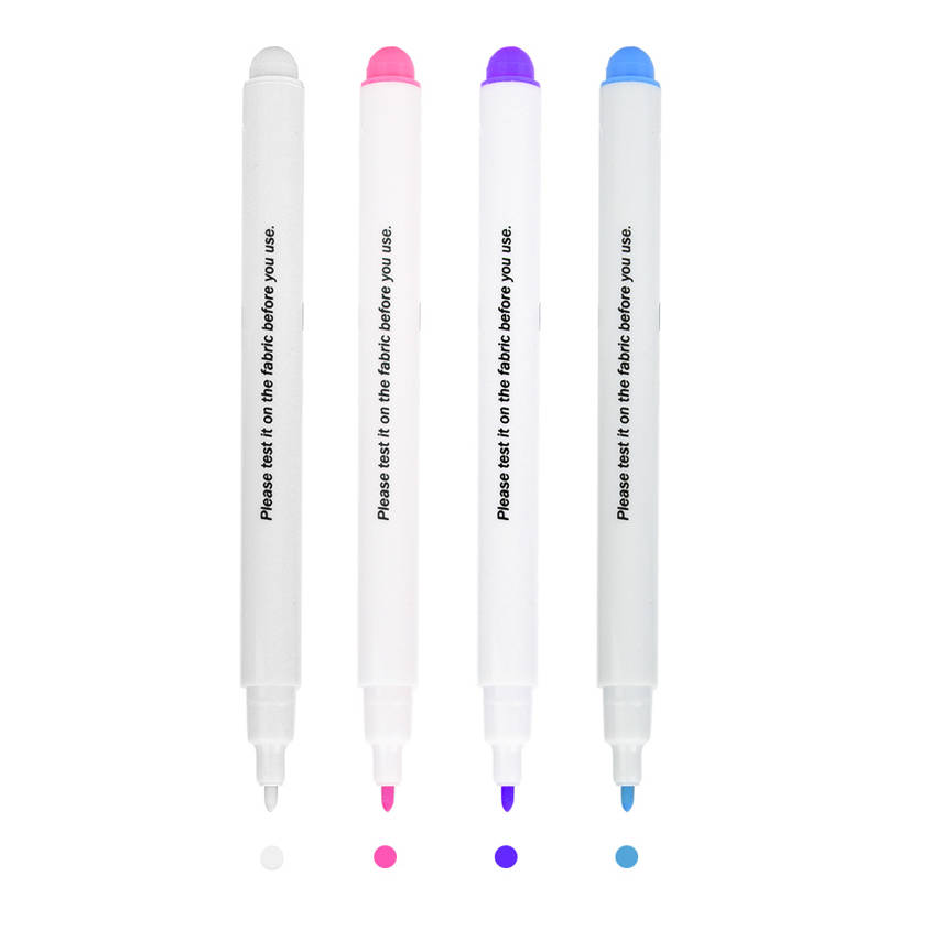 4Pcs Disappearing Ink Fabric Marker Pen Vanishing Air Water Erasable Marking for Cloth and Fabrics Sewing Stitching. 