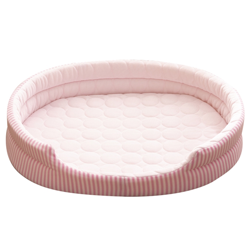 pink plastic dog bed
