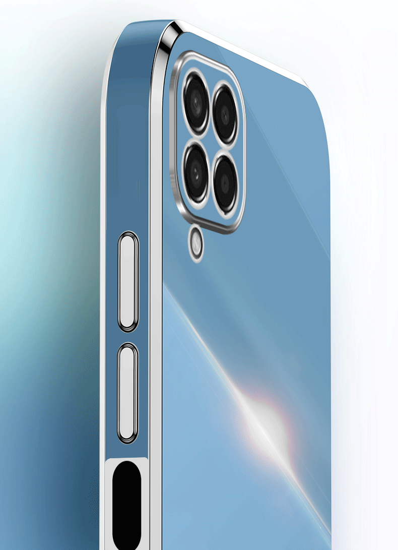 For Samsung Galaxy M53 5G Back Cover Luxury 6D Plating Square Frame Shiny Case Camera Lens Protection Soft Silicone Mobile Phone Cases. 
