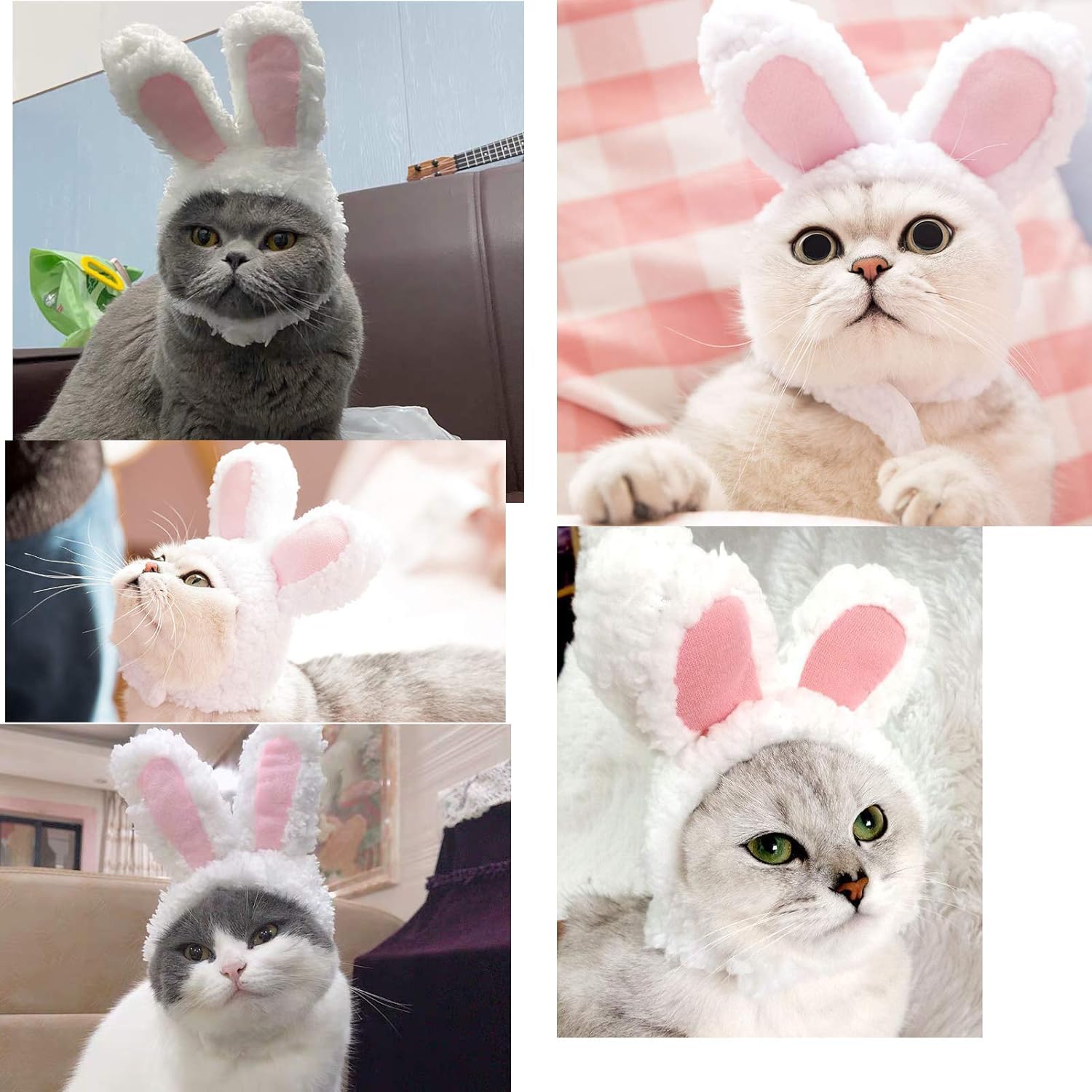 1pc Pet Rabbit Ears Hat Cat Bunny Ears Hat Adjustable Headwear for Small Dogs, Cats. 