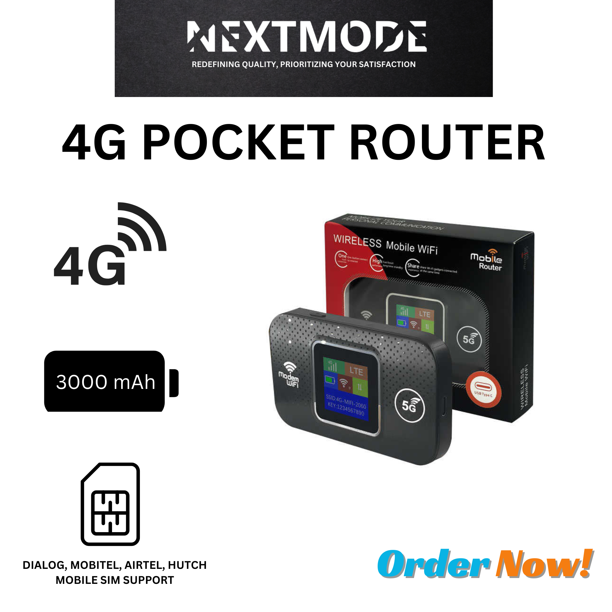 4G LTE Wi-Fi Pocket Router