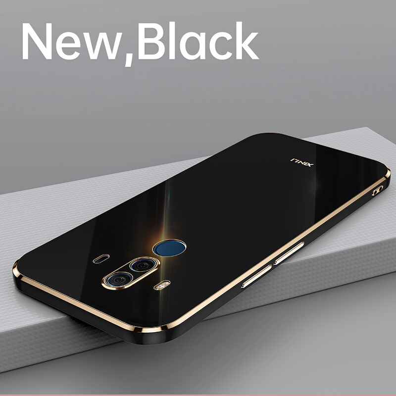 For Huawei Mate 10 Pro Back Cover Luxury 6D Plating Square Frame Shiny Case Camera Lens Protection Soft Silicone Mobile Phone Cases. 
