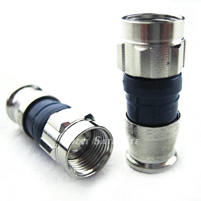 F Connector RG6 Coax Coaxial Adapter Plug for TV, Satellite & Cable TV (25 Pcs in 1 Pack). 