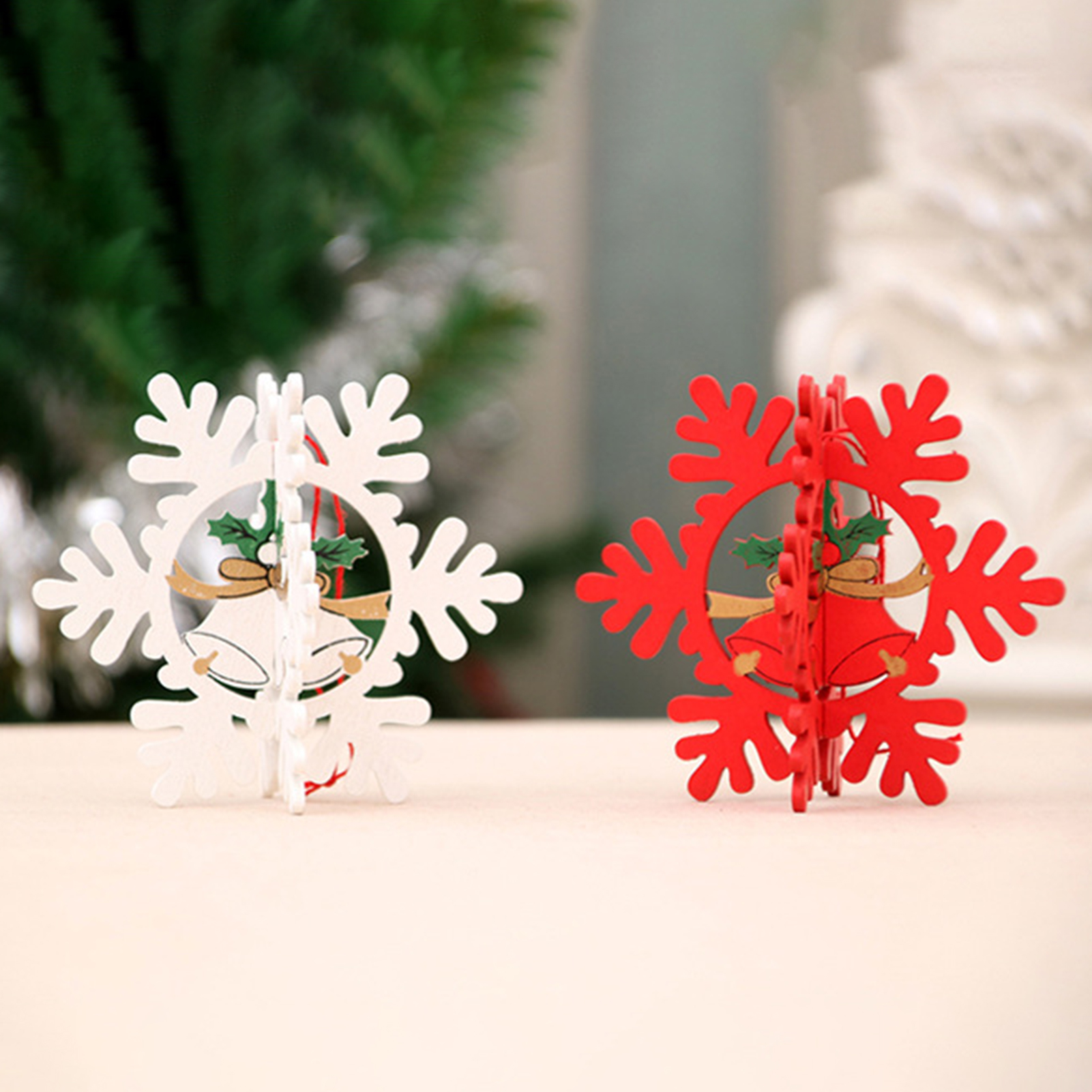 Christmas Tree Pendant Decorative Three-dimensional Tree Elk Craft Vintage Christmas Party Pendants Ornaments Home Decor. 
