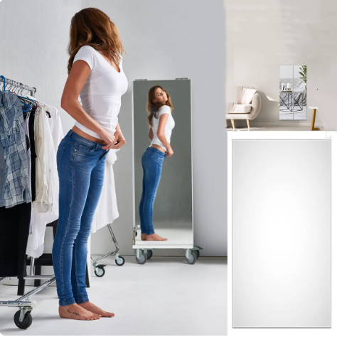 0.2mm PET Self Adhesive Mirror Stickers Flexible Cuttable DIY Wall Mirror PET Non Glass Mirror Stickers For Home Decor. 
