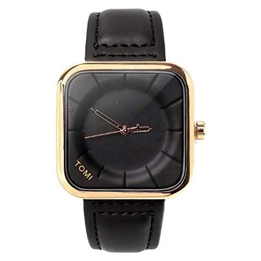 TOMI means gents brown leather strap square shape watch | HP595 |
