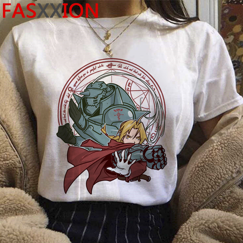 New Fullmetal Alchemist T Shirt Men Kawaii Edward Elric Graphic Tees Harajuku Cartoon Tshirt Japanese Anime Funny T-shirt Male. 