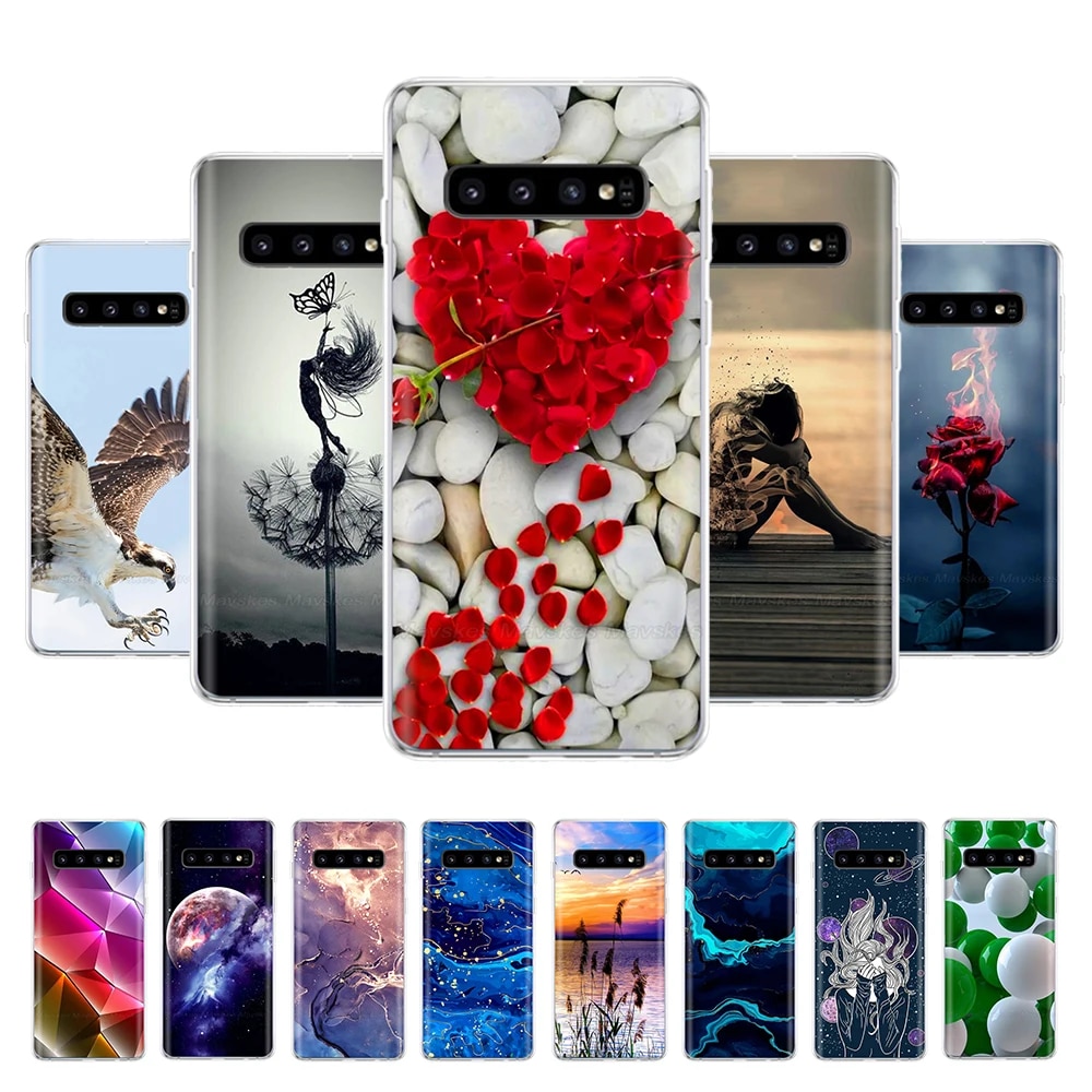 Case For Samsung Galaxy S10 Plus Case S10 S10e Soft Back Cover Case on For Samsung S10 S 10 S10+ Clear TPU Phone Cases