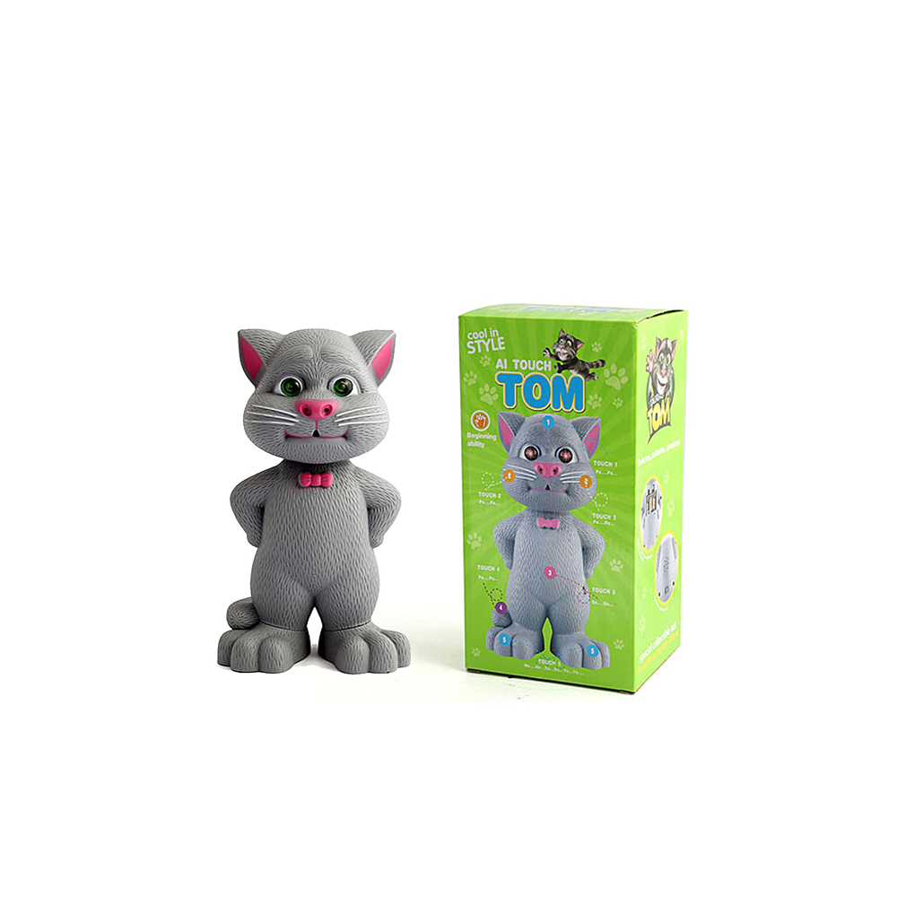 Talking Tom Cat Battery Operated Toy with AI Touch Sensitive and Recording - 22cm. 