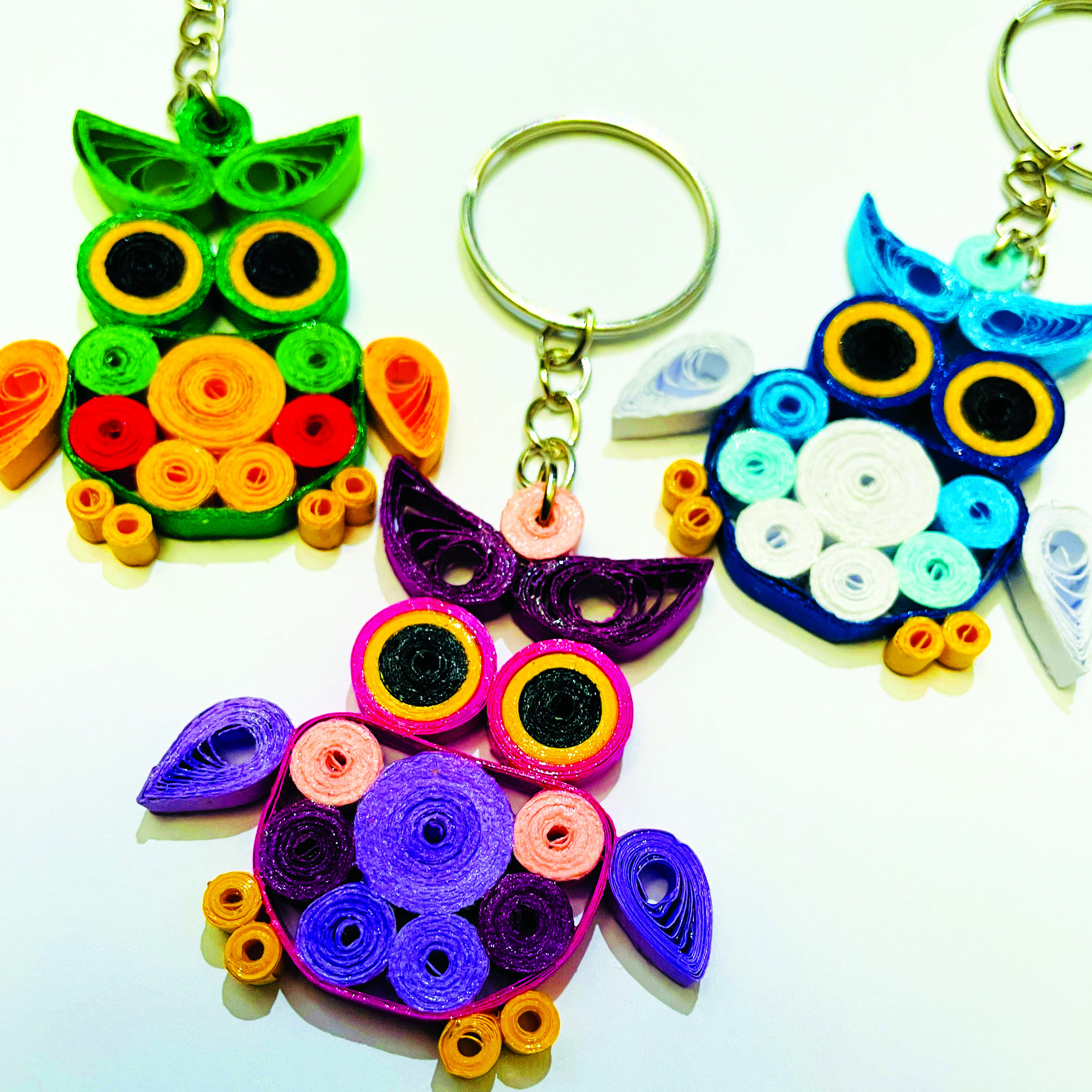 Quilling on sale owl keychain