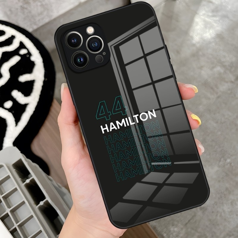 Lewis Hamilton F1 44 Phone Case For IPhone 15 Pro 14 13 12 11 Mini X XS XR Max 6 8 15pro Plus SE 2020 Glass Design Cove. 