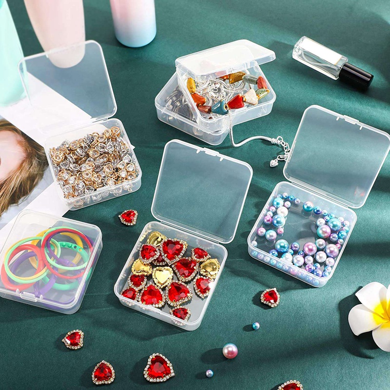 36 Pieces Mini Plastic Clear Storage Box for Collecting Small Items, Beads, Jewelry, Business Cards. 