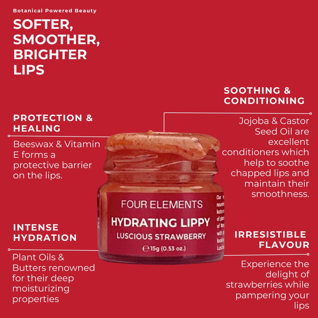 Four Elements Hydrating Lippy Lip Balm 15g Strawberry 15G. 